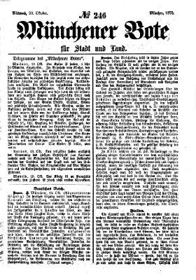 Münchener Bote für Stadt und Land Mittwoch 20. Oktober 1875