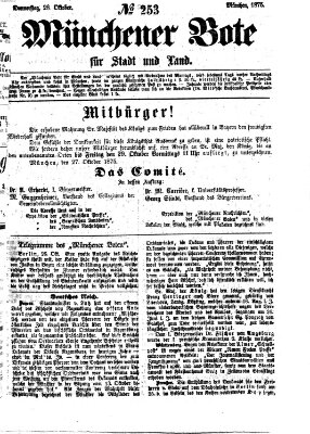 Münchener Bote für Stadt und Land Donnerstag 28. Oktober 1875