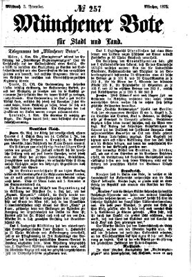 Münchener Bote für Stadt und Land Mittwoch 3. November 1875