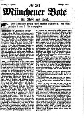 Münchener Bote für Stadt und Land Mittwoch 8. Dezember 1875