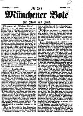 Münchener Bote für Stadt und Land Donnerstag 9. Dezember 1875