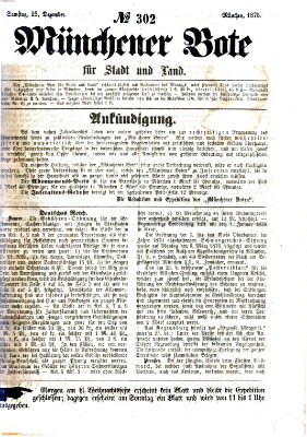 Münchener Bote für Stadt und Land Samstag 25. Dezember 1875