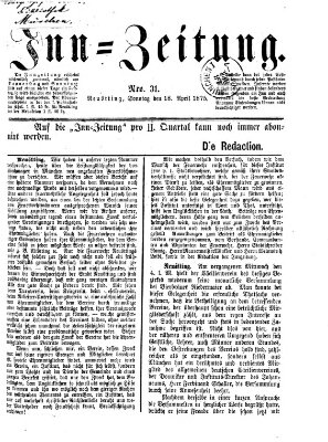 Inn-Zeitung Sonntag 18. April 1875