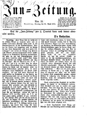 Inn-Zeitung Sonntag 25. April 1875