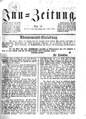 Inn-Zeitung Donnerstag 1. Juli 1875