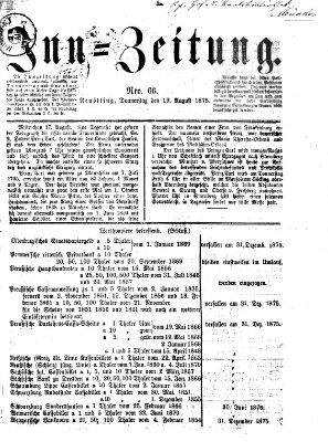 Inn-Zeitung Donnerstag 19. August 1875