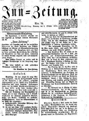 Inn-Zeitung Sonntag 3. Oktober 1875