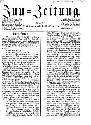 Inn-Zeitung Sonntag 31. Oktober 1875