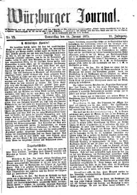 Würzburger Journal Donnerstag 14. Januar 1875