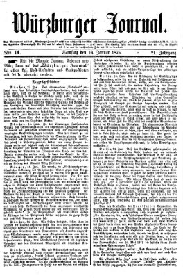 Würzburger Journal Samstag 16. Januar 1875