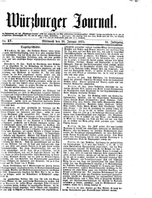 Würzburger Journal Mittwoch 20. Januar 1875