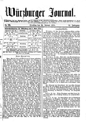 Würzburger Journal Dienstag 26. Januar 1875