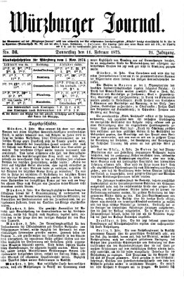 Würzburger Journal Donnerstag 11. Februar 1875