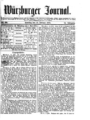 Würzburger Journal Samstag 13. Februar 1875