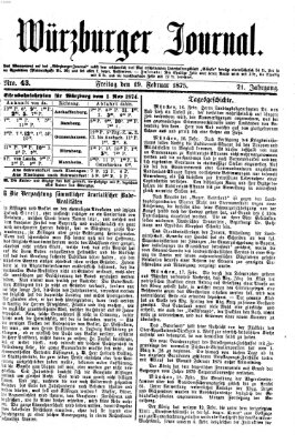 Würzburger Journal Freitag 19. Februar 1875