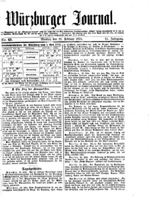 Würzburger Journal Montag 22. Februar 1875