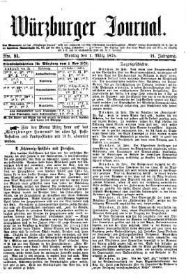 Würzburger Journal Montag 1. März 1875