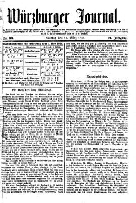 Würzburger Journal Montag 15. März 1875