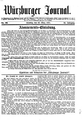 Würzburger Journal Samstag 20. März 1875