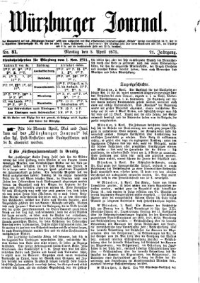 Würzburger Journal Montag 5. April 1875