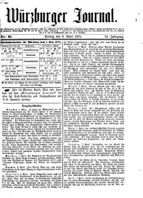 Würzburger Journal Freitag 9. April 1875