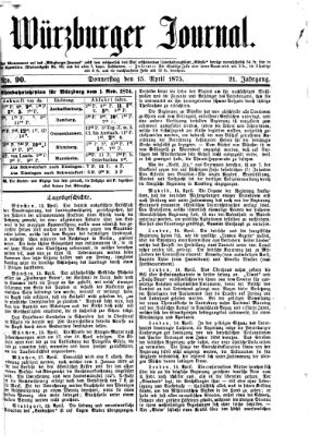 Würzburger Journal Donnerstag 15. April 1875