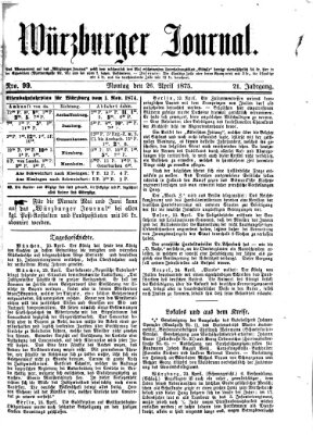 Würzburger Journal Montag 26. April 1875