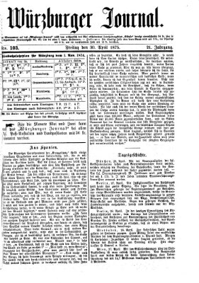 Würzburger Journal Freitag 30. April 1875