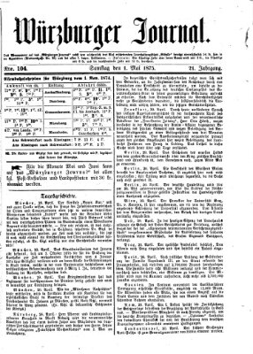 Würzburger Journal Samstag 1. Mai 1875