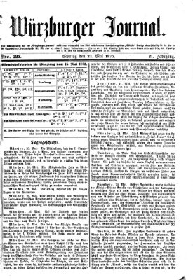 Würzburger Journal Montag 24. Mai 1875