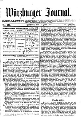 Würzburger Journal Donnerstag 17. Juni 1875