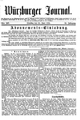 Würzburger Journal Dienstag 22. Juni 1875