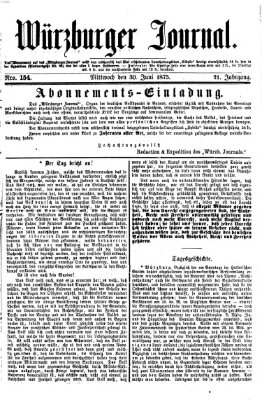 Würzburger Journal Mittwoch 30. Juni 1875