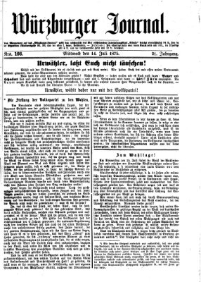 Würzburger Journal Mittwoch 14. Juli 1875