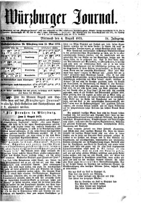 Würzburger Journal Mittwoch 4. August 1875