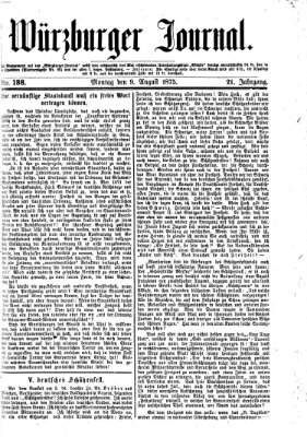 Würzburger Journal Montag 9. August 1875