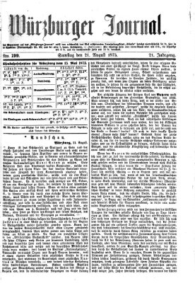 Würzburger Journal Samstag 21. August 1875