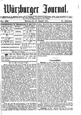 Würzburger Journal Montag 23. August 1875