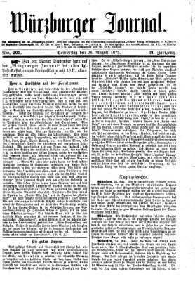 Würzburger Journal Donnerstag 26. August 1875