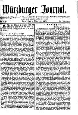 Würzburger Journal Freitag 3. September 1875