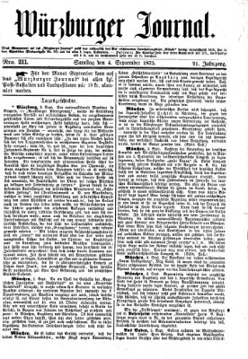 Würzburger Journal Samstag 4. September 1875