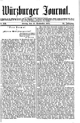 Würzburger Journal Freitag 10. September 1875