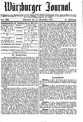 Würzburger Journal Mittwoch 15. September 1875