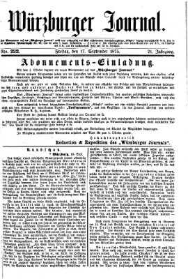 Würzburger Journal Freitag 17. September 1875