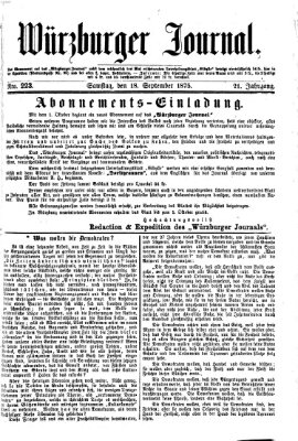 Würzburger Journal Samstag 18. September 1875