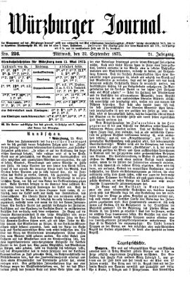 Würzburger Journal Mittwoch 22. September 1875