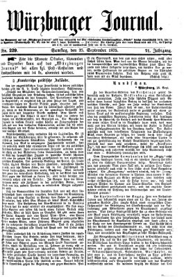 Würzburger Journal Samstag 25. September 1875