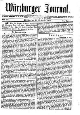 Würzburger Journal Dienstag 28. September 1875