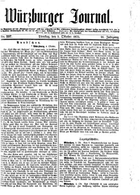 Würzburger Journal Dienstag 5. Oktober 1875