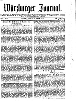 Würzburger Journal Dienstag 12. Oktober 1875